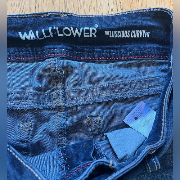 Women's Sz 5 JR Wallflower Denim Short Shorts Stretch Mid Rise Distressed Blue - Picture 2 of 8
